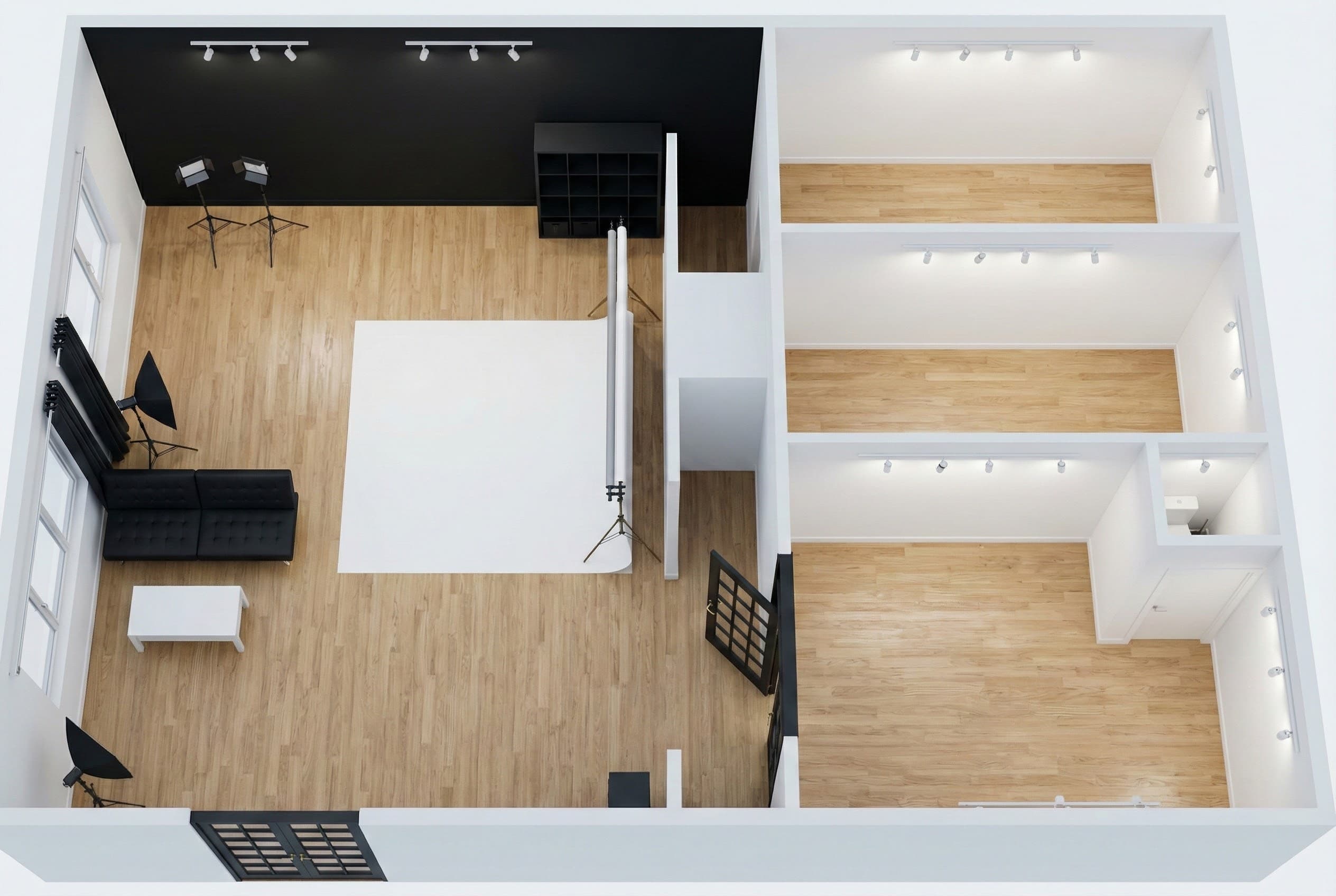 Vue du studio photo et vidéo ONE à Québec