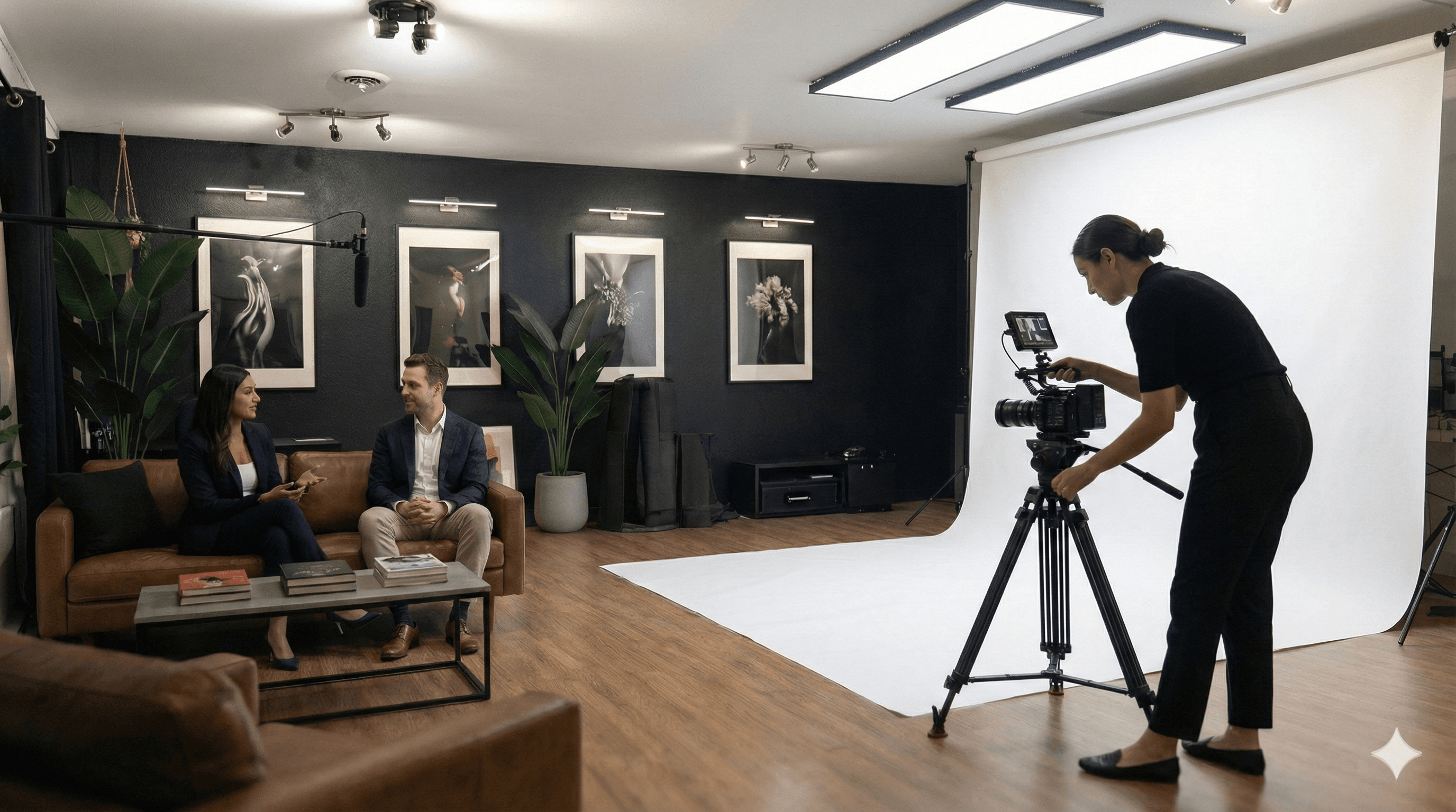 Équipe travaillant sur un projet au studio